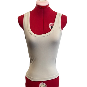 XS237 Rebel Sugar White Fitted Tank Top with Scoop Neckline